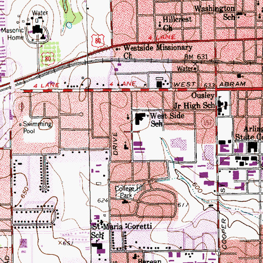 Topographic Map of Faith Chapel Church, TX