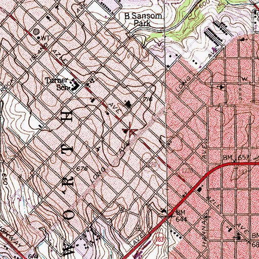 Topographic Map of Fellowship Temple Church, TX