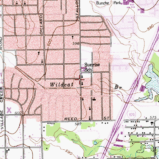 Topographic Map of Lula McLane Chapel Church, TX