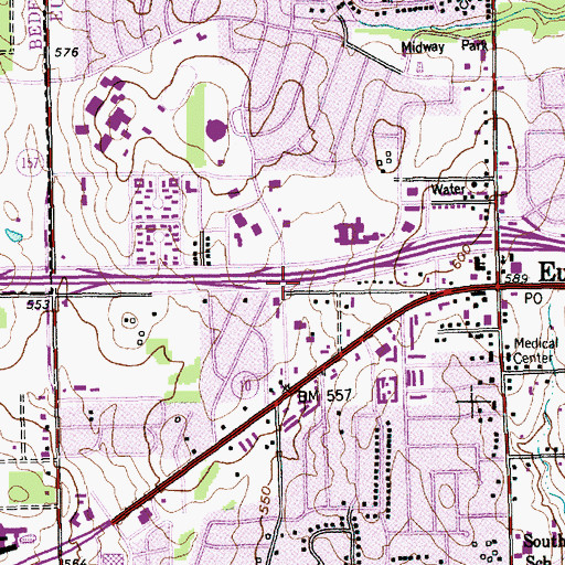Topographic Map of Metroplex Chapel Church, TX