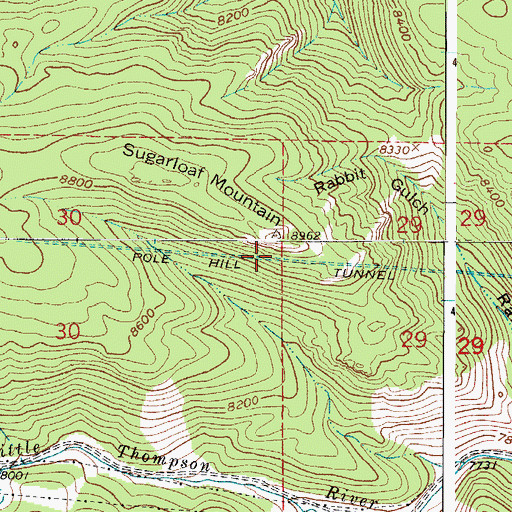 Topographic Map of Pole Hill Tunnel, CO