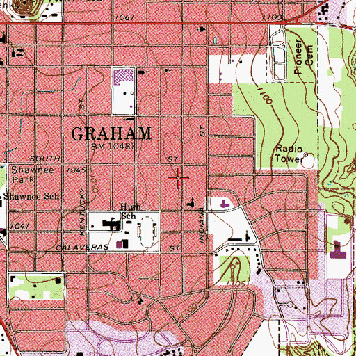 Topographic Map of Salem Methodist Church, TX