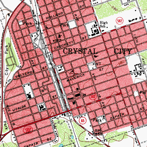 Topographic Map of Mount Olive Baptist Church, TX