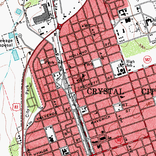 Topographic Map of Church of Christ, TX