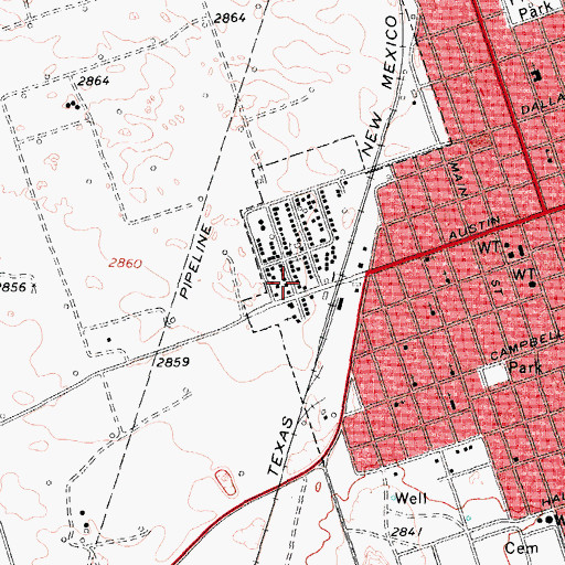 Topographic Map of Church of God in Christ, TX