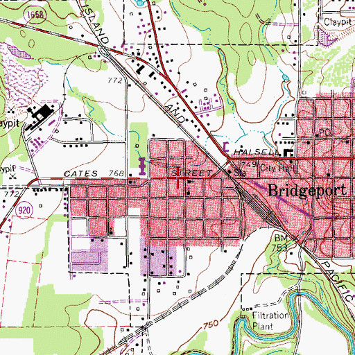 Topographic Map of Twinhills Assembly of God Church, TX