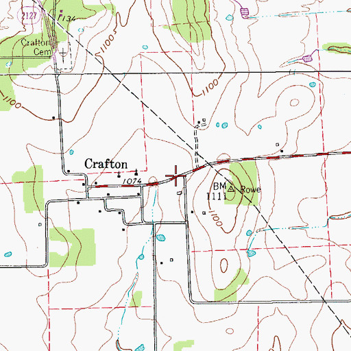 Topographic Map of Central Baptist Church, TX