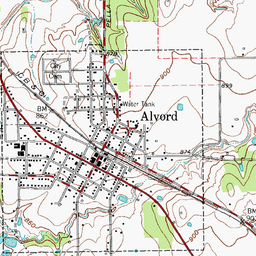 Topographic Map of First Baptist Church, TX