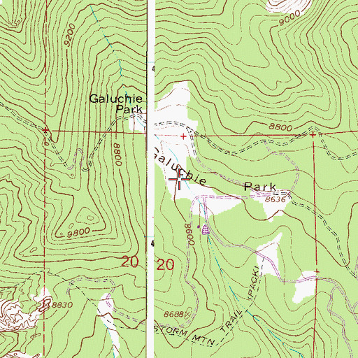 Topographic Map of Galuchie Park, CO