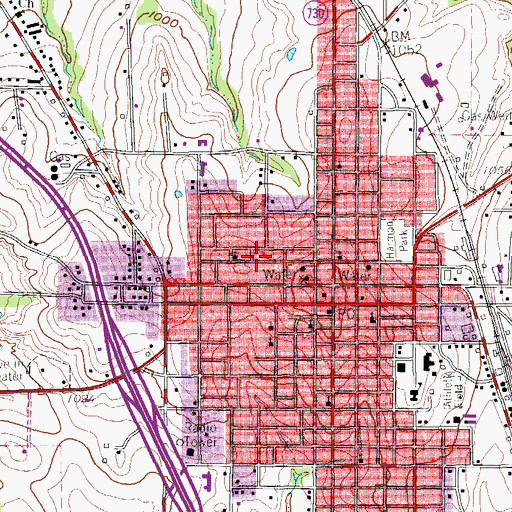 Topographic Map of Primera Iglesia Bautista Church, TX