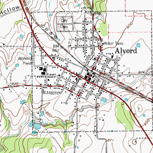 Topographic Map of Church of Christ, TX