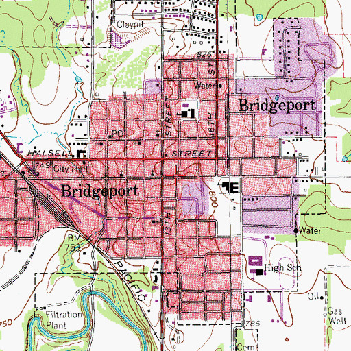 Topographic Map of Church of Christ, TX