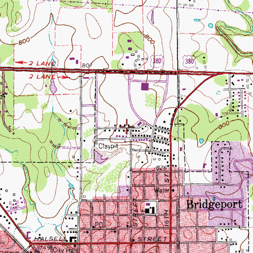 Topographic Map of First Presbyterian Church, TX
