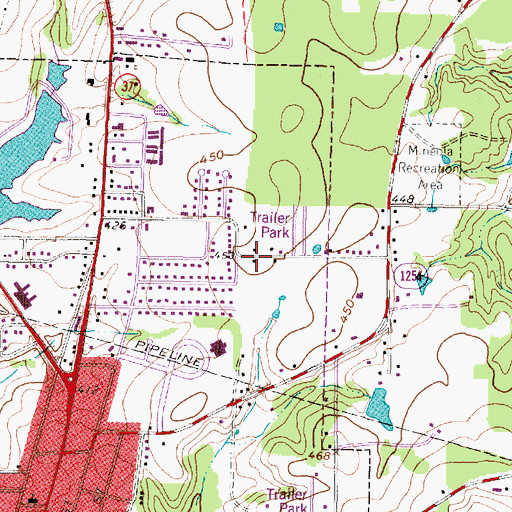 Topographic Map of Saint Peters Catholic Church, TX