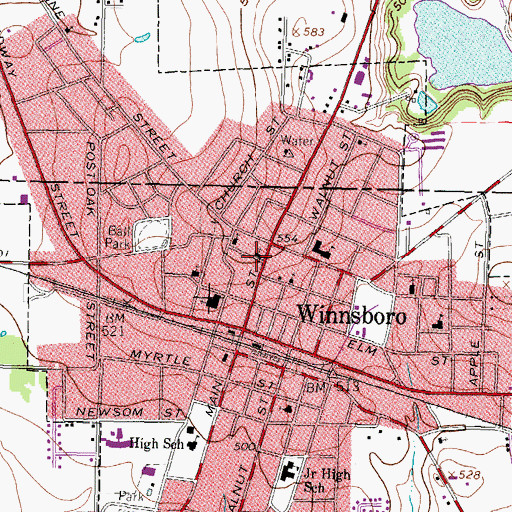 Topographic Map of Saint Francis Episcopal Church, TX