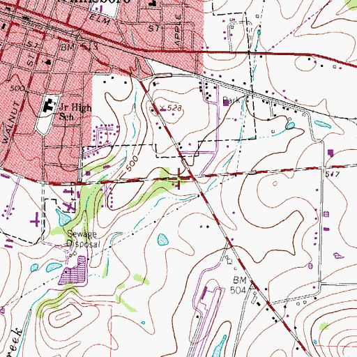 Topographic Map of Forest Grove Methodist Church, TX