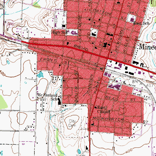Topographic Map of United Methodist Church, TX