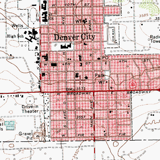 Topographic Map of Church of the Nazarene, TX