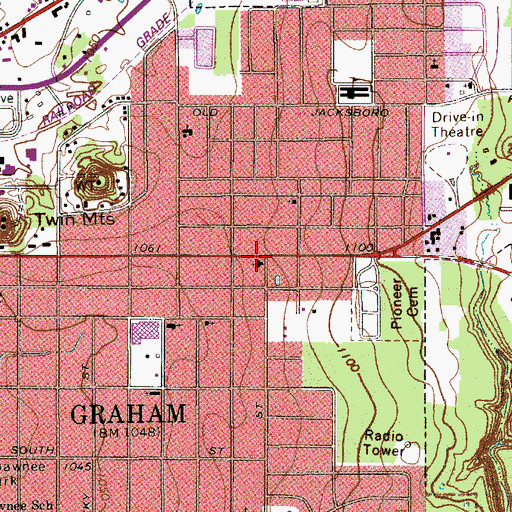 Topographic Map of Morningside Baptist Church, TX