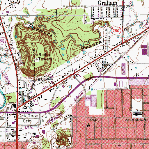 Topographic Map of Loving Highway Church of Christ, TX