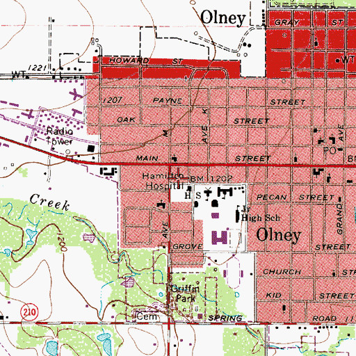Topographic Map of Church of God, TX