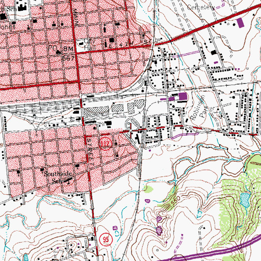 Topographic Map of Zion Chapel Baptist Church, TX