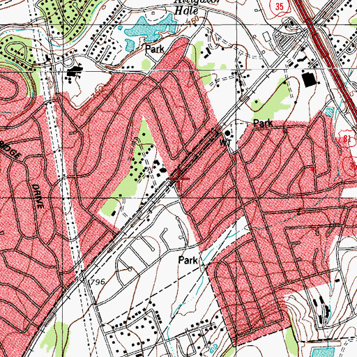 Topographic Map of Saint Williams Catholic Church, TX
