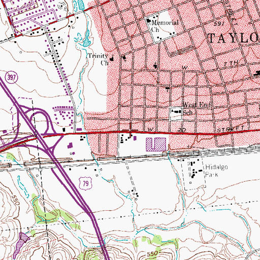 Topographic Map of First Mexican Baptist Church, TX