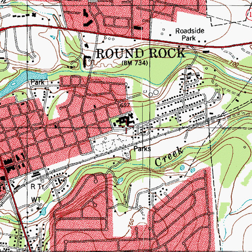 Topographic Map of Trinity Lutheran Church, TX