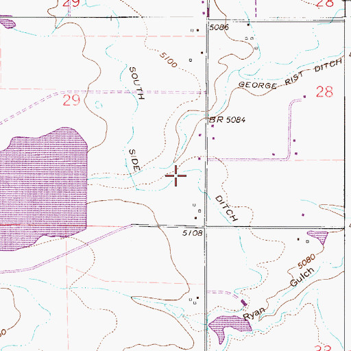 Topographic Map of South Side Ditch, CO