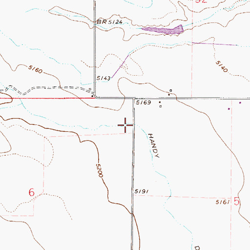 Topographic Map of Handy Ditch, CO