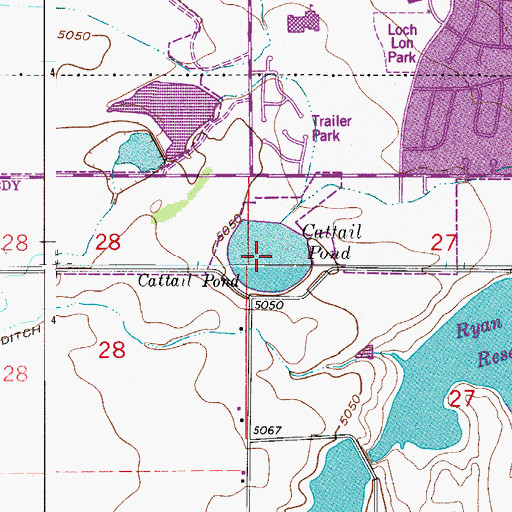 Topographic Map of Cattail Pond, CO