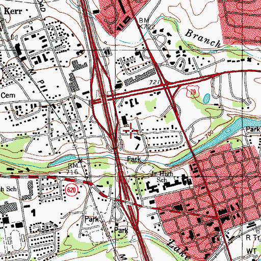 Topographic Map of Round Rock Chapel Church, TX
