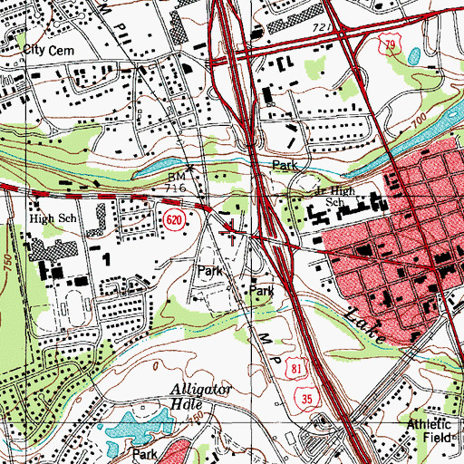 Topographic Map of Round Rock Community Church, TX
