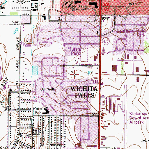 Topographic Map of Wesley United Methodist Church, TX