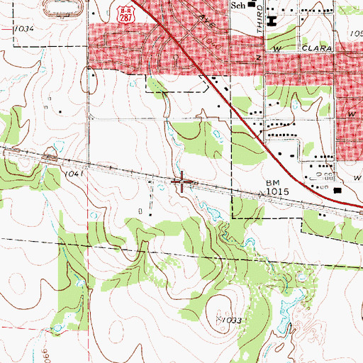 Topographic Map of Cornerstone Pentecostal Church of God, TX