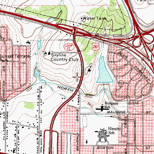 Topographic Map of Christ United Presbyterian Church, TX