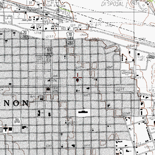 Topographic Map of Second Baptist Church, TX