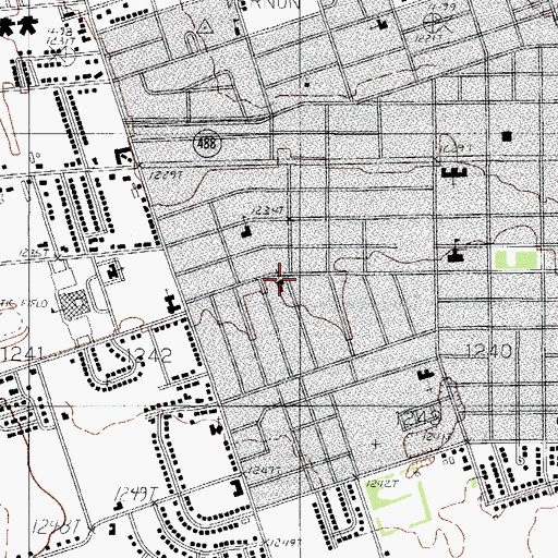 Topographic Map of Holy Family of Nazareth Catholic Church, TX
