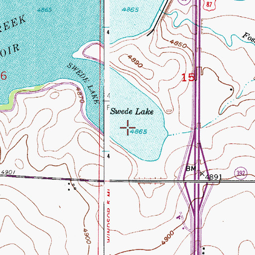 Topographic Map of Swede Lake, CO