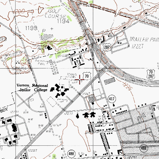 Topographic Map of Church of the Nazarene, TX