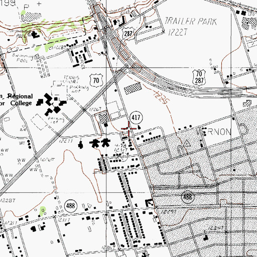Topographic Map of Peace Evangelical Lutheran Church, TX