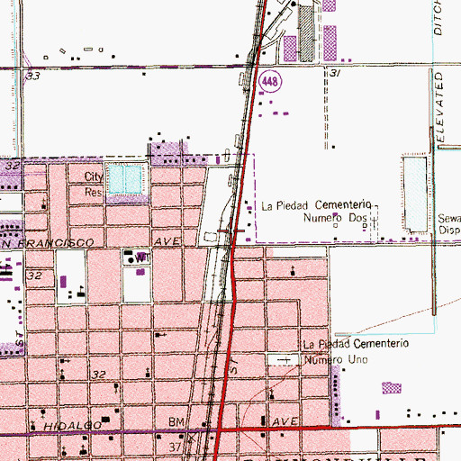Topographic Map of Jesus Name Pentecostal Church, TX