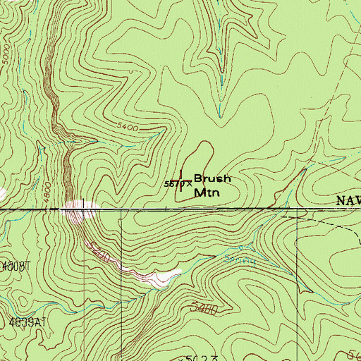 Topographic Map of Brush Mountain, AZ