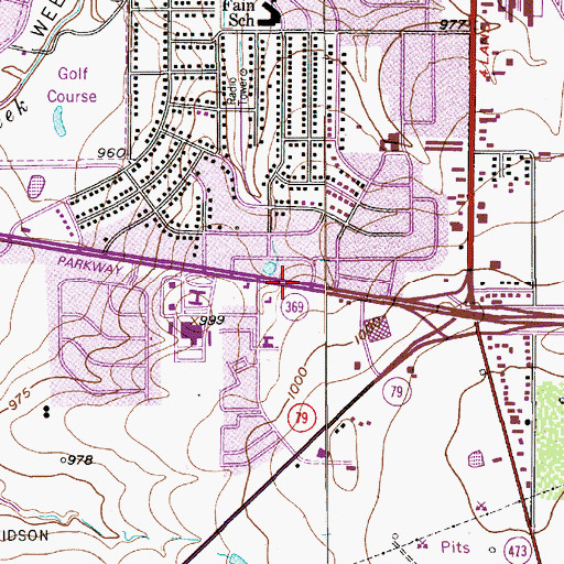 Topographic Map of Faith Lutheran Church, TX