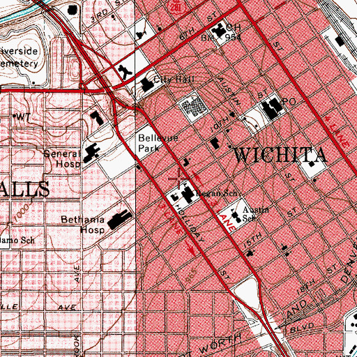 Topographic Map of Saint Paul Lutheran Church, TX