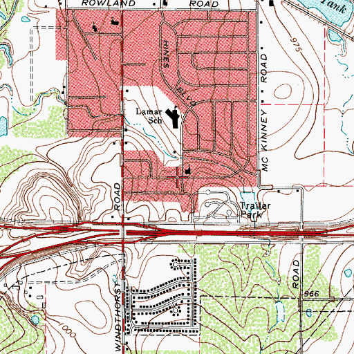 Topographic Map of El Buen Pastor United Methodist Church, TX