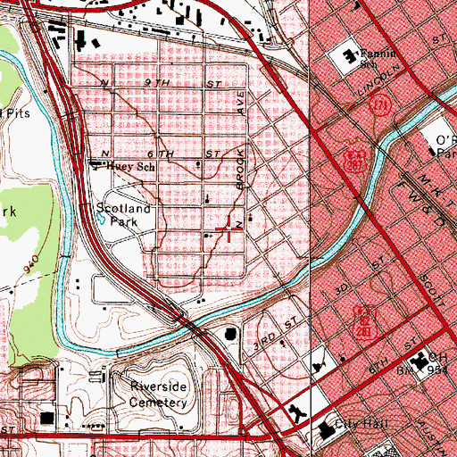 Topographic Map of North Side Baptist Church, TX