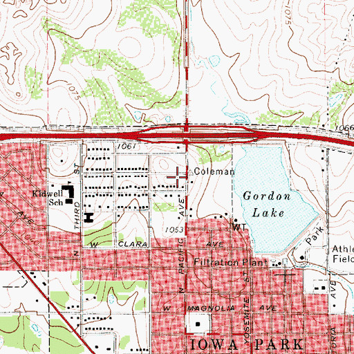 Topographic Map of Pacific Avenue Missionary Baptist Church, TX
