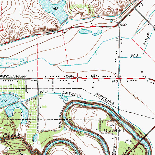 Topographic Map of Pecanway Baptist Church, TX
